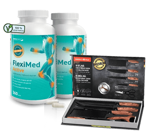 Obrázek balení doplňku stravy FlexiMax obsahující 60 kapslí.